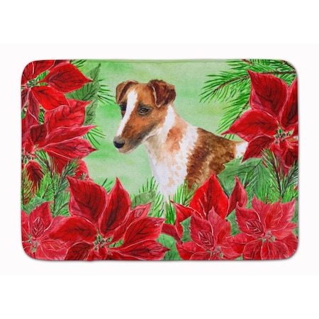 Carolines Treasures Smooth Fox Terrier Poinsettas Machine Washable Memory Foam Mat CK1296RUG